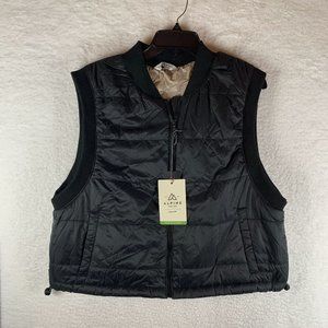 Alpine Design Puffer‎ Vest Jacket Women's XL Black Full Zip Shortie Quilted 7170